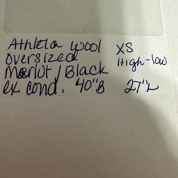 Athleta Burgundy Black Merino Wool Transit Turtleneck SweaterSize: XS oversized - Picture 6 of 6